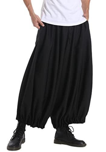 PACEIADTA Mens Casual Harem Pants Loose Hippie Aladdin Harajuku Skirts Trousers