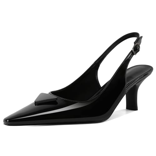 YODEKS Slingback Heel for Women Closed Pointed Toe Kitten Low Heeled...