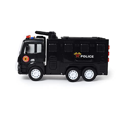 Image of TOYZONE Friction Powered Toy | Vehicles | Trucks | Unbreakable Toys | Engineering Toy | Pull Back | Push and Go Crawling Toys for Boys and Girls (Police Patrol - Cyber Room)