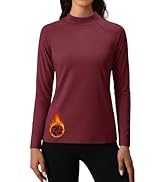 MAGCOMSEN Thermal Shirts for Women Mock Turtneck Long Sleeve Tops Fleece Pullover Workout Running...