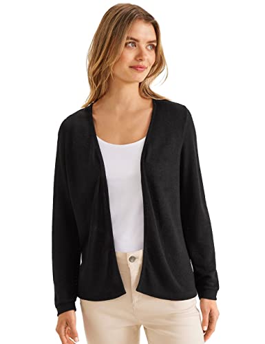 STREET ONE Damen A319660 Strickjacke, Schwarz, 44 EU