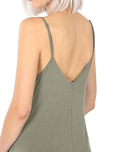 Image of ALLLA Women's Lightweight Flowy Summer Dress - Adjustable Strap Knee Length Dress with Side Pockets. Casual, Beachwear