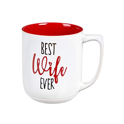 Cypress HomeBest Wife Ever Ceramic Coffee Cup - 5 x 4 x 4 Inches Durable and Stylish Homegoods and Kitchen Accessories For Every Home and Apartment