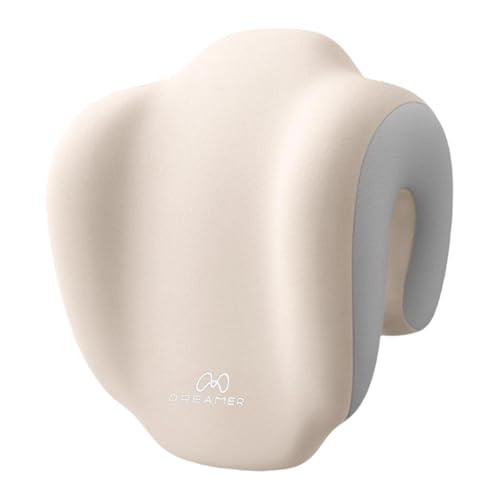 Sunerzenor お昼寝枕 低反発素材 頸椎サポート 取り外し可能なジッパーカバー 中空通気性設計 大人 昼休み 学生 デスクトップに最適, グレー ホワイト