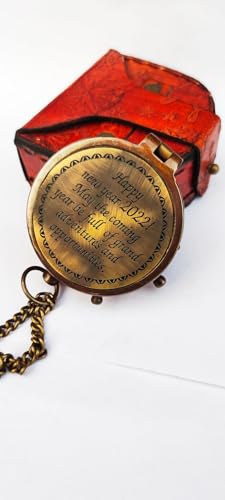 Brújula personalizada de trabajo en latón grabada para Año Nuevo, regalo para padrinos, brújula personalizada miniatura 5
