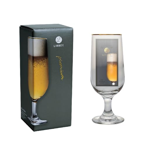 プレミアムクラフトビアグラス 生ビール用 グラスビール カクテル クラフトビール 飲み比べ 美味しい 香り 味わい のどごし コク キレ 泡 スタイリッシュ プロ仕様 (エンパシーステム ゴールドライン)