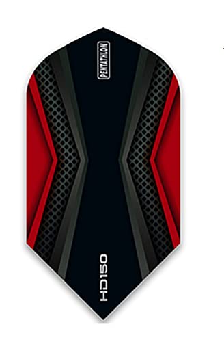 3 Sets Slim Pentathlon HD150 RED/Black Dart Flights - 150 Micron, Ex-Tough