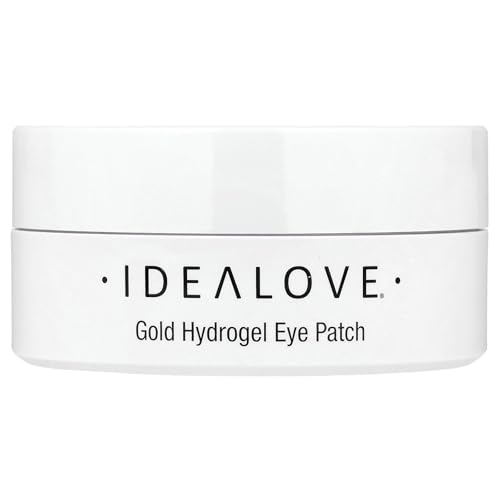 Gold Hydrogel Eye Patches by Idealove - Anti-Aging Beauty Eye Patches to Help Hydrate Skin - With Gold Extract, Collagen, Hyaluronic Acid, & Botanicals, Promotes Soft & Smooth Skin - 60 Eye Patches