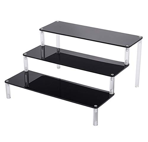 Black 3 Tier Acrylic Cupcake Display Stand Pop Figures Display Stand, Desserts Holder