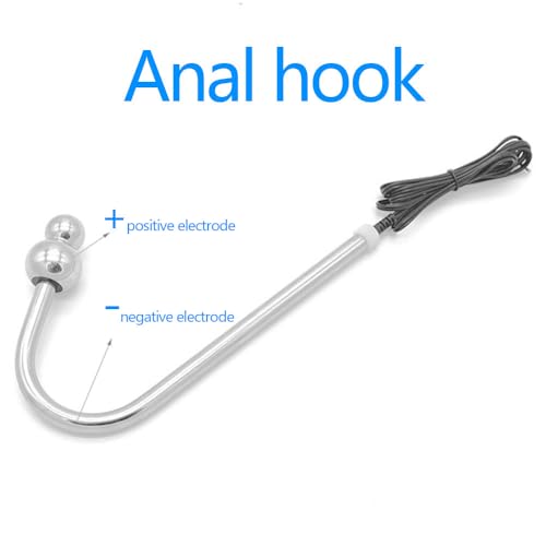 NAIXBTY SM Elektro Schock Edelstahl Analhaken mit Ball Elektrostimulation Bondage Analplug Anal Hook Analspielzeug Anal Plug BDSM Extrem Buttplug Anus Masturbator E-stim Sexspielzeug für Männer Frauen