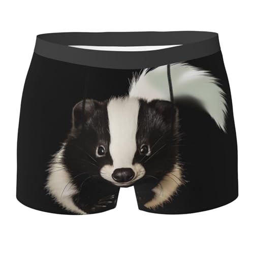 Cute Skunk Print Men'S Boxer Briefs 95% Polyester + 5% Spandex For All-Day Wear