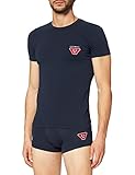 Regalo de Navidad Emporio Armani Emoji X-Mas Cotton Camiseta y Calzoncillo, Hombre, Azul (Marine), M