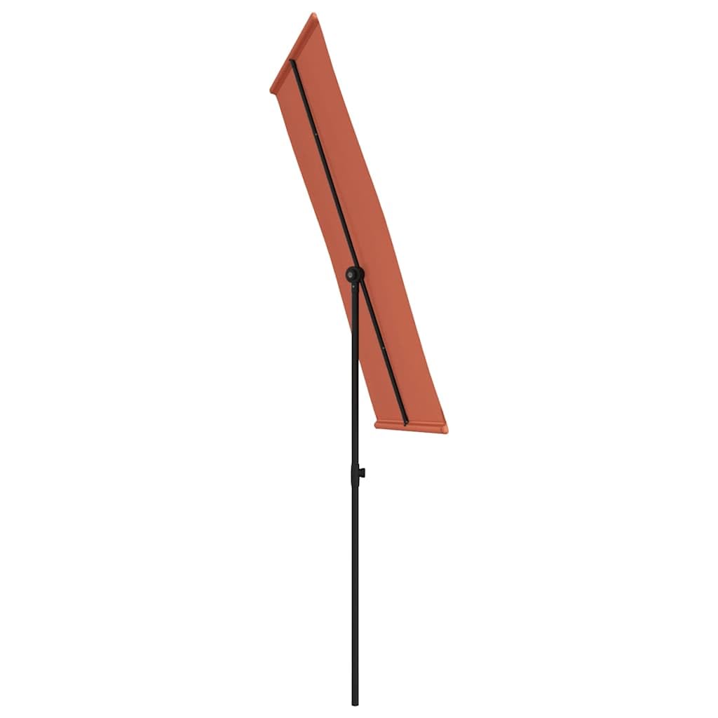 Ombrellone 180 x 110 cm, regolabile in altezza, inclinabile, terracotta | Ombreggiante flessibile per giardino e terrazza con copertura inclinabile, robusto palo in alluminio e regolazione continua.