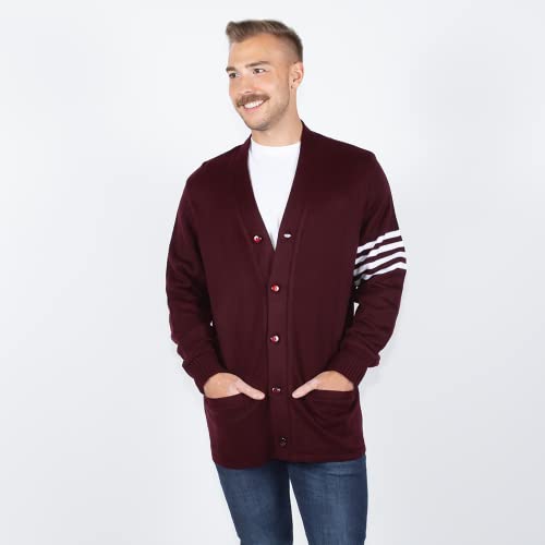 Image of Stewart & Strauss Cardigan Varsity Letter Sweater | American style button front letter sweater knit since 1977, heavyweight and ready for chenille letters and patches