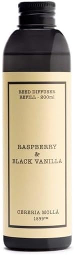 Cereria Molla - Premium Diffuser Refill (Ivory, 6.7 fl oz - 200 ml, Raspberry and Black Vanilla)
