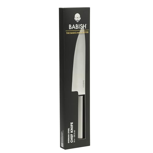 Image of Babish 8-Inch Chef Knife - High-Carbon 1.4116 German Steel Kitchen Knife, Full-Tang Razor Sharp Chef's Blade for Chopping, Slicing, Dicing & Everyday Prep
