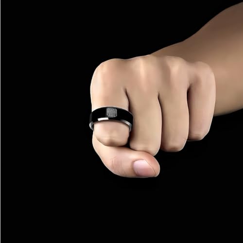 Anime Wings of Freedom Ring, Tungsten Carbide Ring, Black4