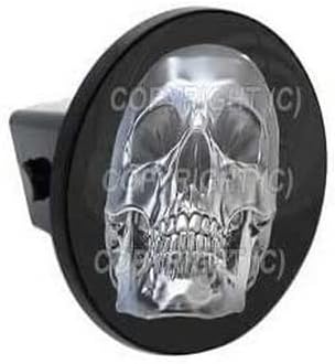 Custom Class 3 Tow Hitch Receiver 2" Insert Plug Truck & SUV - Chrome Skull F1 Style-9856-6777
