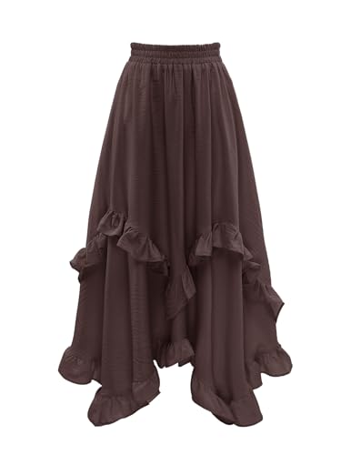 Bridesmay Long Skirts for Women 2026 Ruffled Flowy Renaissance Maxi