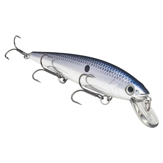 Strike King Lures KVD Jerkbaits, 4 1/4" Length, 1/2 oz, 4 Hook Size, Chrome/Blue Back, Package of 1