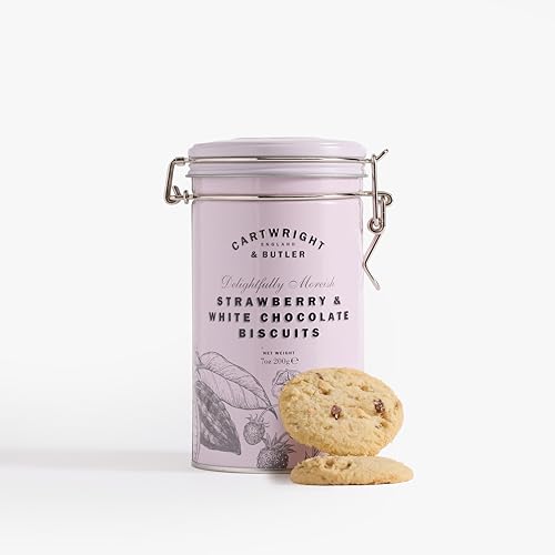 Strawberry & White Chocolate Biscuit (Can) CARTWRIGHT & BUTLER (Cartlite & Butler) Confectionery, British Cookies, Baked Goods