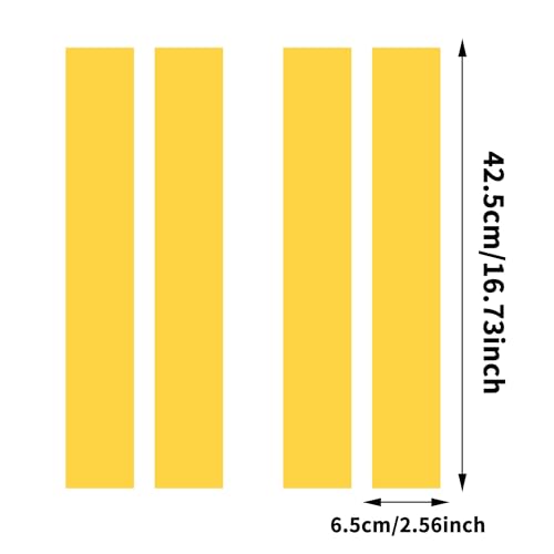 Image of TOMALL 2 Pair Racing Sport Stripe Vinyl Decals for Car Fender Hood Bumper Trunk Auto Stripe Graphic Stickers Decorations for Pickup Vehicle SUV Truck Off-Road (Yellow)