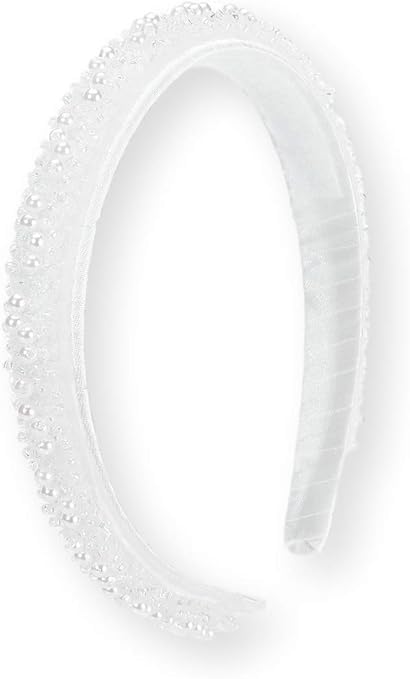 Bonnie Jean First Holy Communion Detachable Veil and Matching Gloves Set with Pearl and Sequin Trim3