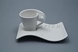 Villeroy & Boch Mokkatasse mit Unterplatte New Wave weiß