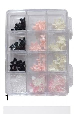 3D Bow & Pearl Nail Art Charms Set Multicolor Resin Kit | Mixed Bowknots & Hearts, Flatback Half Pearls, DIY Craft Decoration, For Gel & Acrylic Nails, Organised Storage Box-image-43