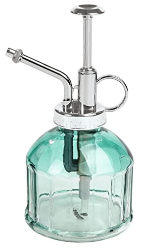 moses. Blatt & Blüte Sprühflasche – 225ml Glasflasche mit Farbverlauf, Kunststoff-Sprühkopf in Silber,Blumenzerstäuber zur Pflanzenbewässerung, Sprühregen,Vintage Gießkanne für Zimmerpflanzen