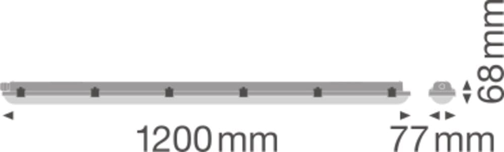 LEDVANCE Lait LED étanche à l'eau 20 W 2400 lm – 840 Blanc froid | 120 cm