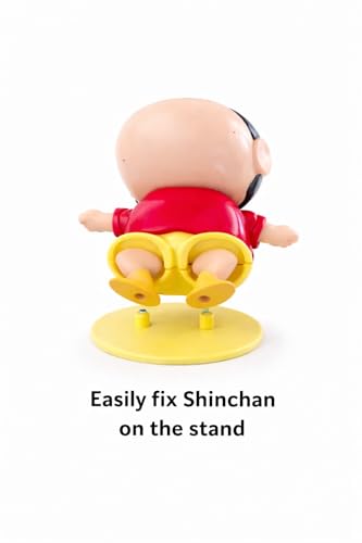 Image of Crayon Shin-chan Dancing Action Figure with Clockwork - Funny Anime Toy, Moving Head & Arms, Cute Desk Decor, Car Dashboard Ornament, Collectible Gift for Kids (Shin-chan Dancing Toy)