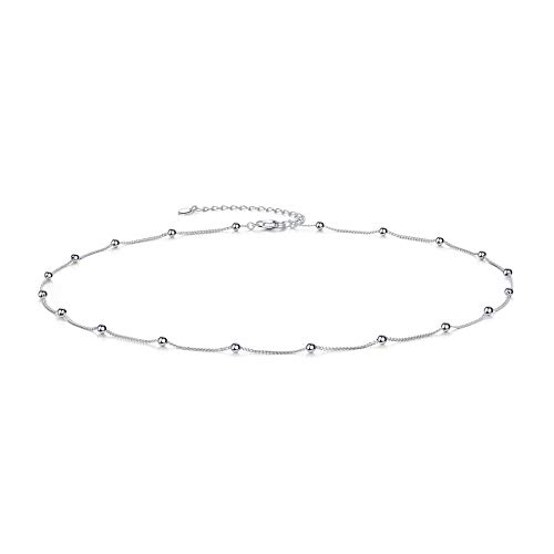 - - - - CERSLIMO - Collana girocollo in argento Sterling 925 placcato oro/oro rosa, senza ciondolo, per donne e ragazze, Argento,