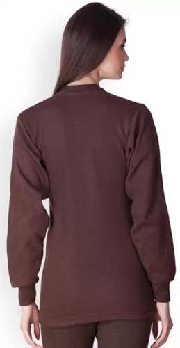 Image of Alfa Women's V-Neck Full Sleeves Thermal Top | Soft Cotton Winter Wear Inner Top for Cold Weather Protection