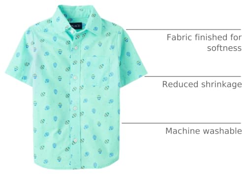 Image of The Children's Place Boys' Short Sleeve Poplin Button Down Shirt