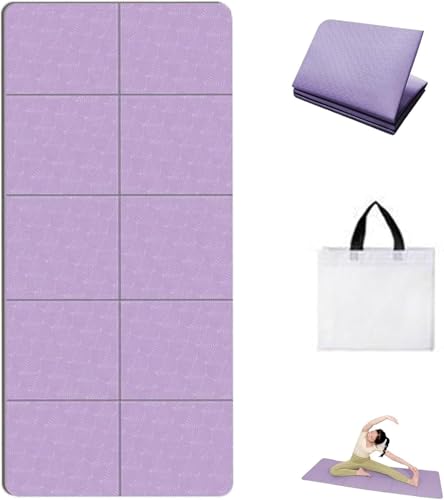 wangshan Esterilla de yoga unisex, plegable, doble cara, antideslizante, 183 x 61 cm, color rosa, apta para uso doméstico y exterior