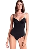 Body Lormar imbottito con coppe stretch retro taglio laser articolo Mousse (4°, Nero)