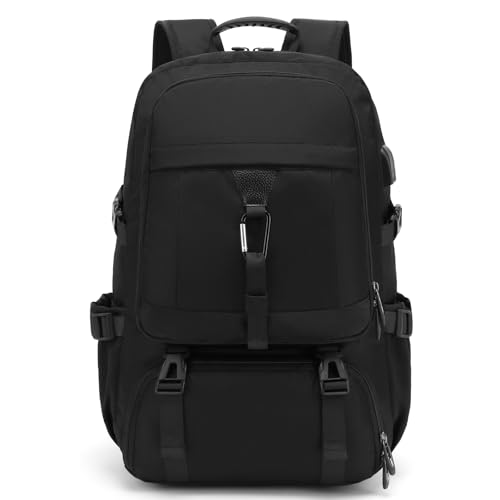 DUSLANG Travel laptop backpack, Extra Large 60L Traveling College Backpack,Large Capacity Backpack for Men Women,Fits 17 Inch Computer, USB Charging Port, Black