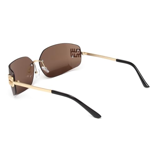 KENBO Futuristic Rimless Y2K Sunglasses for Women Men Fashion Wrap Around Frame Trendy Shield Frameless Design4