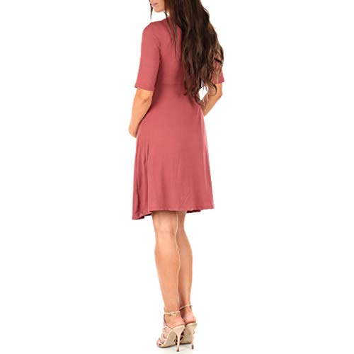 Mother Bee Maternity Knee Length Wrap Dress With Adjustable Belt #TOP2