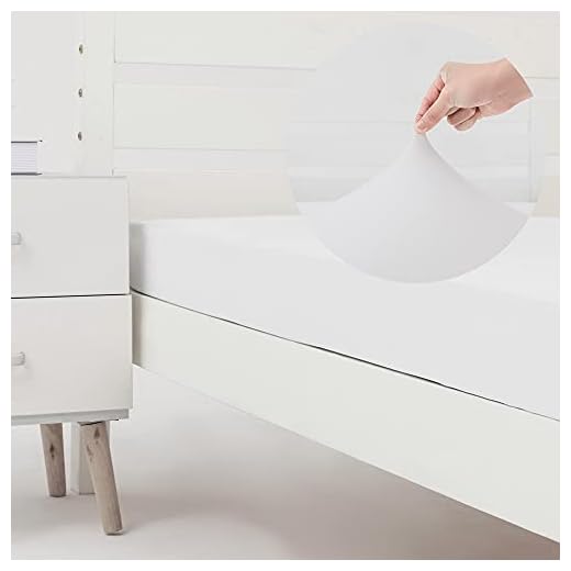 N&Y HOME Cot Size Fitted Sheet Only - 4-Way Stretch Jersey Knit & Snug Fit for Bunk Beds, Camping & RV, Sizes as 25x75, 28x75, 30x75 & 32x75, No Slipping, Soft & Comfortable - White, Bunk/Cot Twin