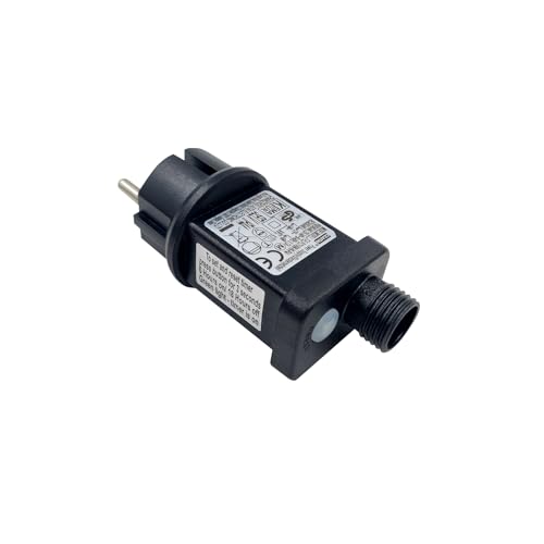 Luccika® Trasformatore Alimentatore per Luci a LED 12W a 31V con Memoria Timer e 8 differenti Giochi IP44 con spina Schuko Ignifugo a bassa tensione per decori luminosi di Natale