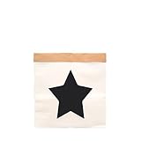 Paper-Bags zur Aufbewahrung von Spielzeug, Wäsche und weiteren Krimskrams - Beutel/Sack aus Papier - Papiertasche Motiv Stern einzeln - Klein