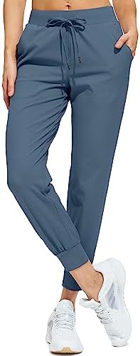 Libin Damen Lässige Hose Sweatpants | Laufen, Workout, Fitnessstudio, Yoga, Lounge, Reisen, Golfkleidung mit Taschen, 4-Wege-Stretch, konisch, Tanzhose