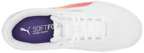 Image of PUMA Women's Carina Sneaker, White White Silver, 8