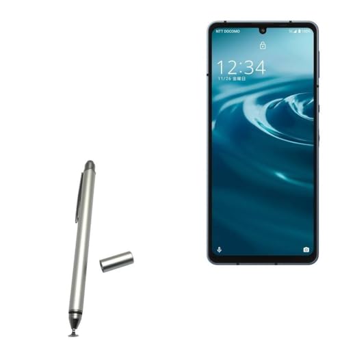 BoxWave Stylus Pen Compatible with Sharp Aquos Sense6 - DualTip Capacitive Stylus, Fiber Tip Disc Tip Capacitive Stylus Pen - Metallic Silver