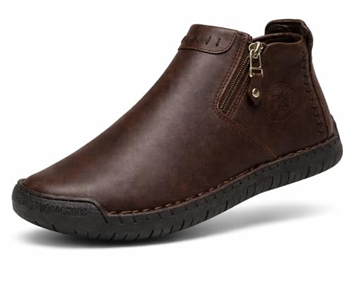 Image of Kraasa Men's Stylish Trendy Sneakers | High Tops Synthetic Side Zipper Casual Shoes | Ultra Soft Cushioned Insole | Airmix Sole Footwear