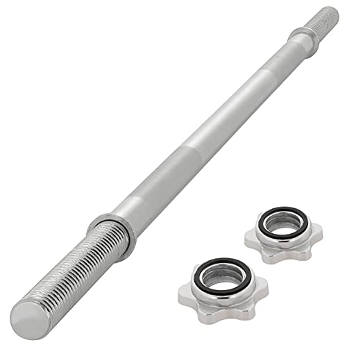 MAXXIVA Hantelstange 140 cm Langhantelstange Krafttraining Zugstange silber verchromt Sternverschluss Workout Bodybuilding Fitness Gewichtheben bis 150 kg