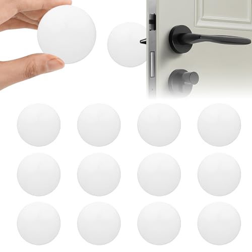 Grsta Topes para Puertas Suelo, 12pcs Tope de Puerta, Protector de pared, 40 * 8mm Tope Puerta Adhesivo, Fácil de instalar, para Dormitorio, Cocina, Baño, Oficina, Blanco