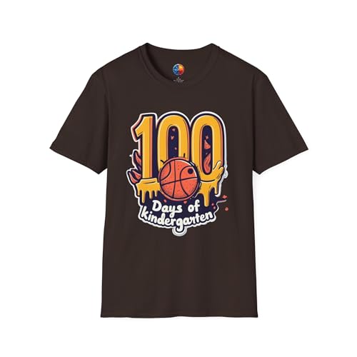 WinSum 100 Days of Kindergarten Basketball T Shirt 1st 2nd